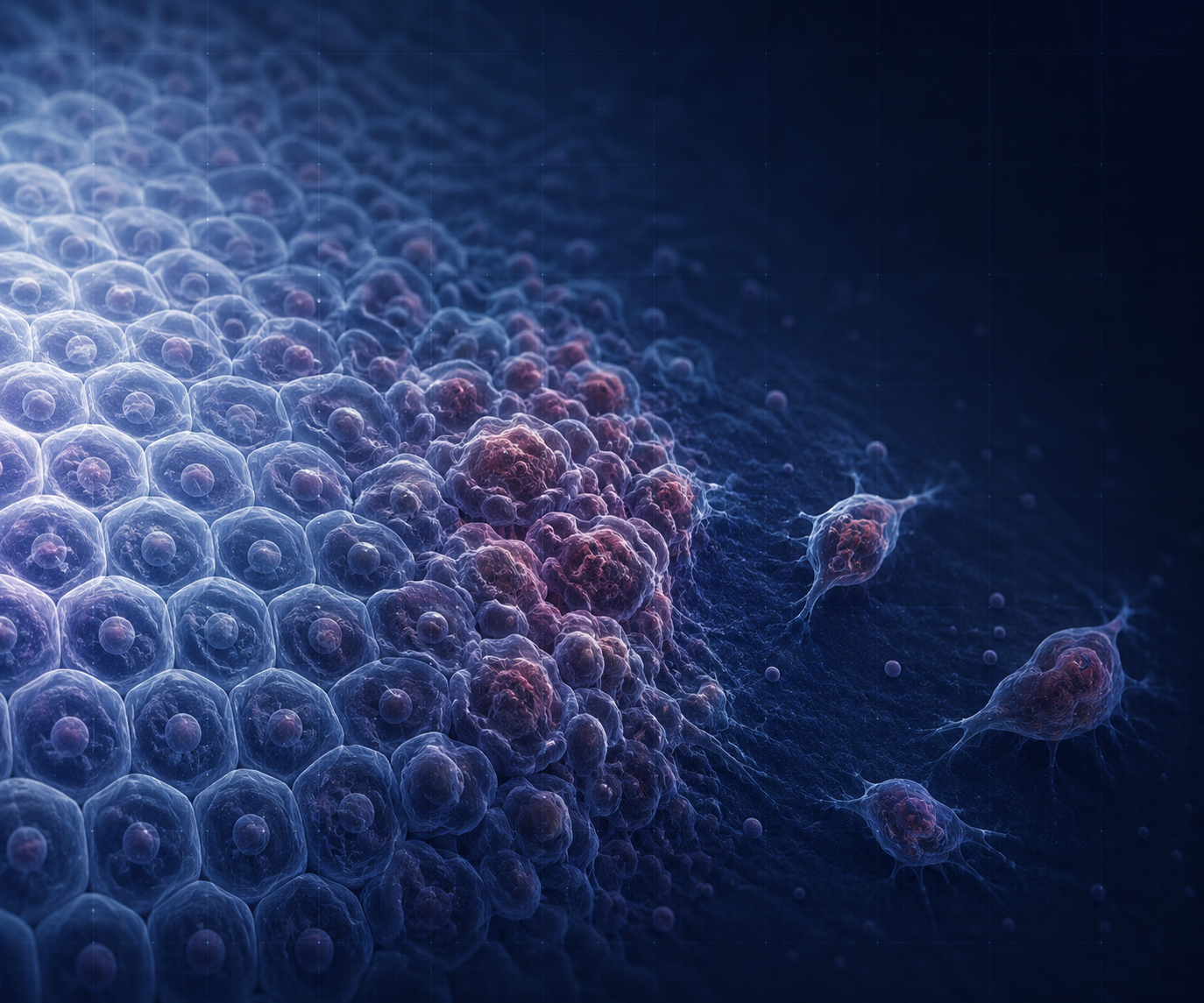 Editorial scientific illustration showing changing cell behaviour