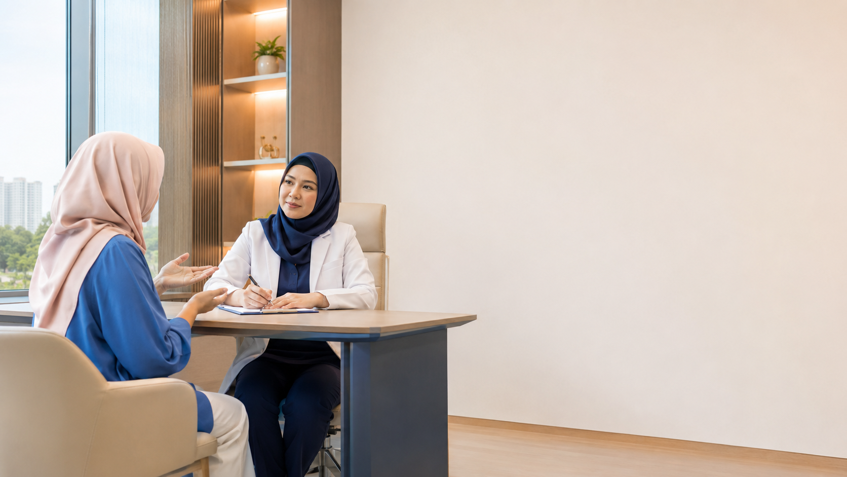 Patient discussing questions with an oncology doctor